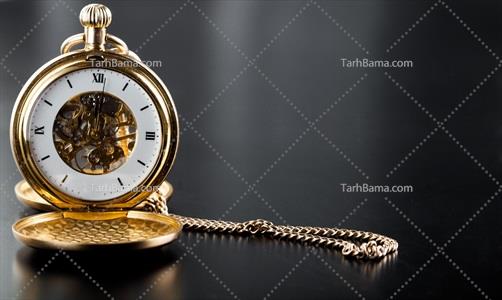 تصویر با کیفیت ساعت گردنی طلایی 